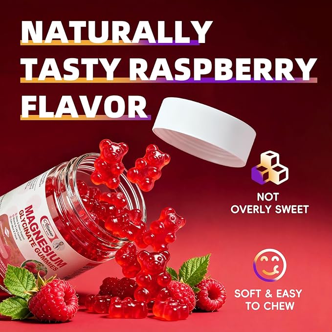 2pack Magnesium Glycinate Gummies 600mg for Sleep &amp Calm Sugar Free Magnesium Gummies for Adults with Vitamin D3 Tart Cherry &amp ChamomileClump-Resistant Formula Third-Party Tested 120 Coun