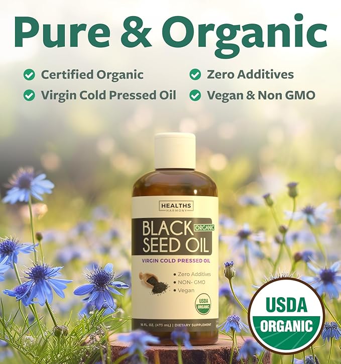 Black Seed Oil Liquid &amp Sea Moss (2-Month Supply) Sea &amp Seed Fusion Bundle - Black Seed Oil Liquid (16fl.oz) Premium Cold-Pressed Clack Cumin Seed Oil &amp Organic Irish Sea Moss with BioPeri