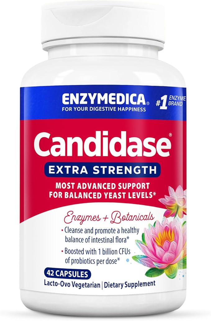 Enzymedica Candidase Extra Strength Support for Balanced Yeast Levels 42 Capsules