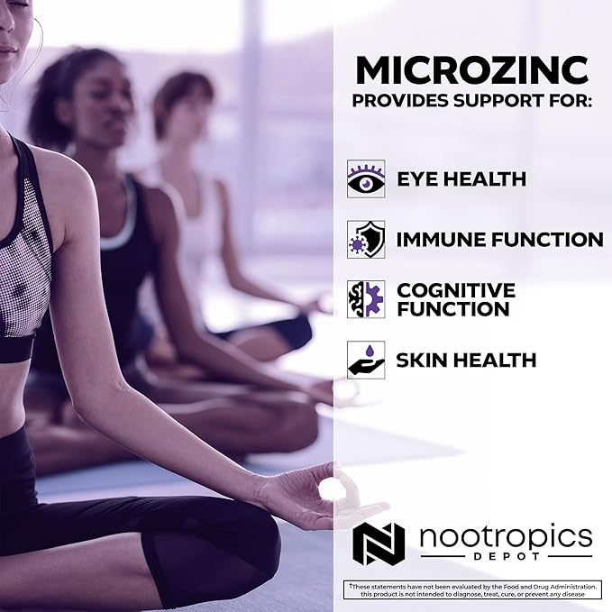 Nootropics Depot MicroZinc Capsules | 20mg | Optimized Zinc Supplement | 30 Count (Pack of 2)