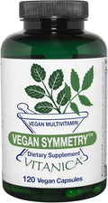 Vitanica Vegan Symmetry - Supports a Vegan Diet with Magnesium Pea Protein Vitamin D &amp More - Non-GMO &amp Gluten-Free - 120 Capsules (60 Servings)