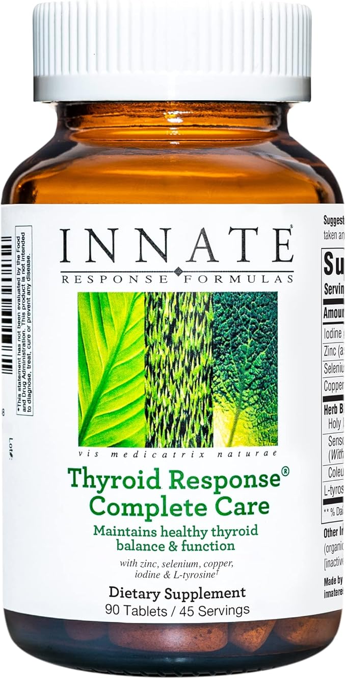 INNATE Response Formulas Thyroid Response Complete Care - Made With Ashwagandha - Maintains Optimal Thyroid Balance and Function - Vegetarian Gluten-Free Non-GMO - 90 tablets (45 Servings)