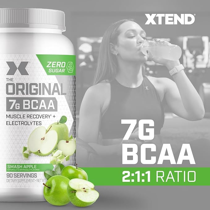 Scivation Xtend XTEND Original BCAA Powder 7g BCAA and 2.5g L-Glutamine Sugar Free Post Workout Muscle Recovery Drink with Amino Acids for Men &amp Women 90 Servings
