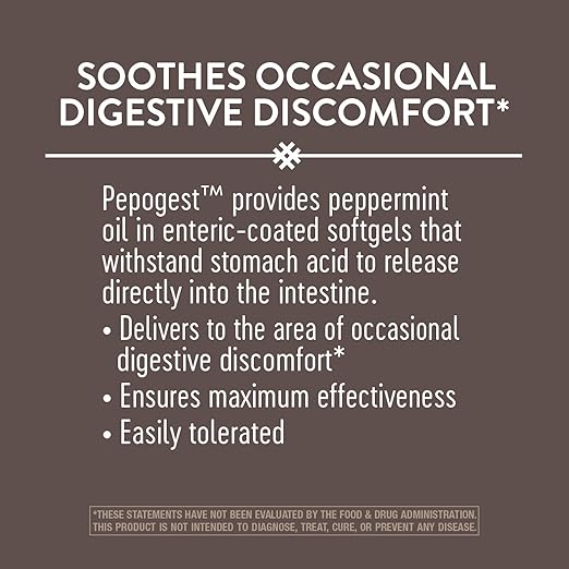Nature's Way Pepogest Enteric-Coated Peppermint Oil Gastrointestinal Comfort 60 Count (Pack of 2)