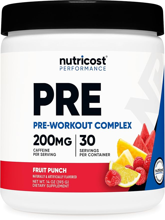 Nutricost Pre-Workout Complex Powder (30 Servings Fruit Punch) - with Beta-Alanine Taurine &amp Amino Acids