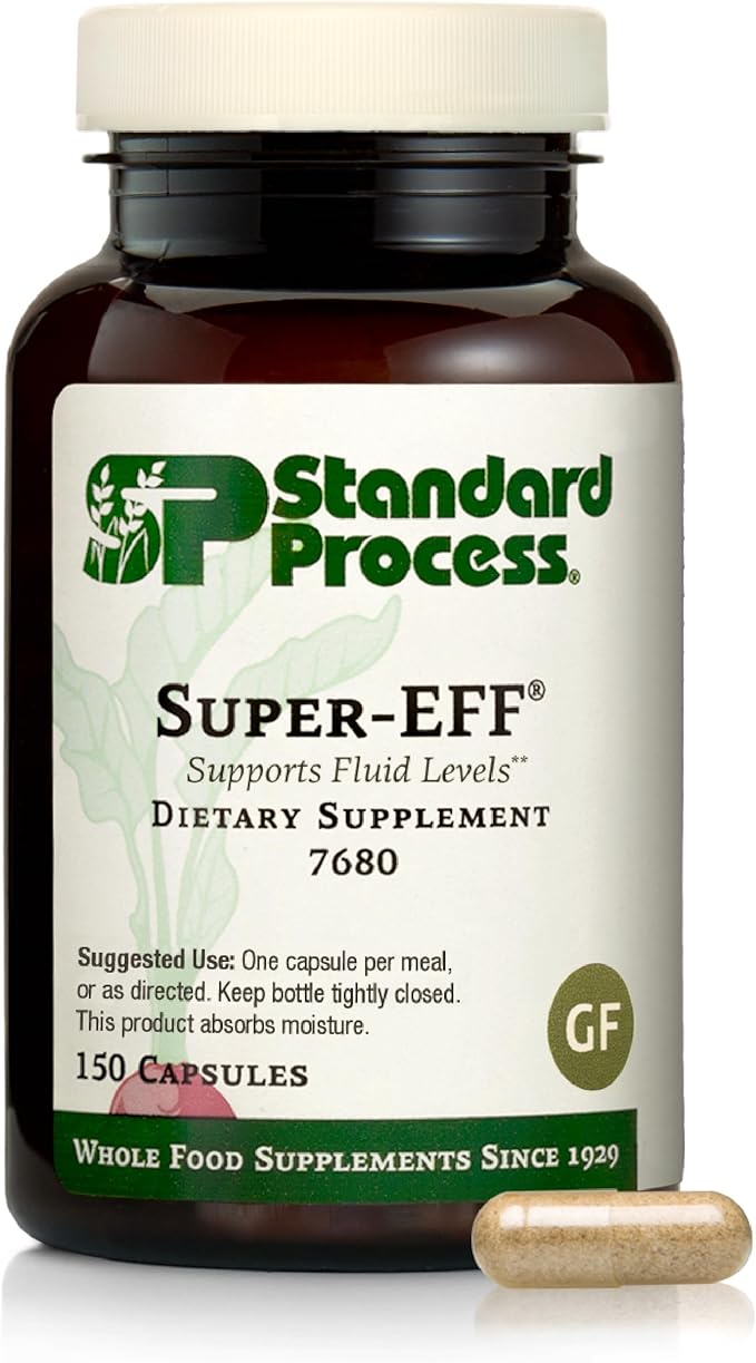 Standard Process Super-EFF Fluid Level Dietary Supplement - Non-Dairy Non-Soy &amp Non-Grain - Fluid &amp Energy Level Support - 150 Capsules