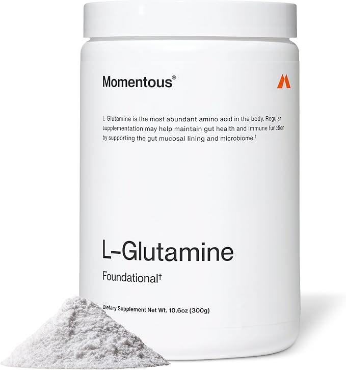 Momentous L-Glutamine Powder - Gut Health &amp Muscle Recovery Supplement - Boosts Exercise Performance &amp Immune Function - NSF Certified for Sport - 5 g - 60 Servings