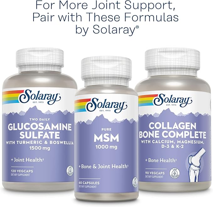 SOLARAY Glucosamine Chondroitin and Hyaluronic Acid 1500mg/1000mg/20mg 90 Capsules