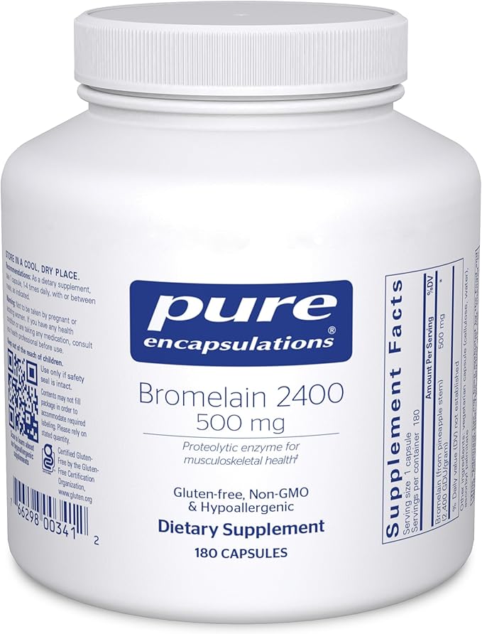 Pure Encapsulations Bromelain 2400 500 mg - for Digestive Support &amp Musculoskeletal Health - Supports Joints &amp Muscle Recovery* - Proteolytic Enzymes - Vegan - 180 Capsules