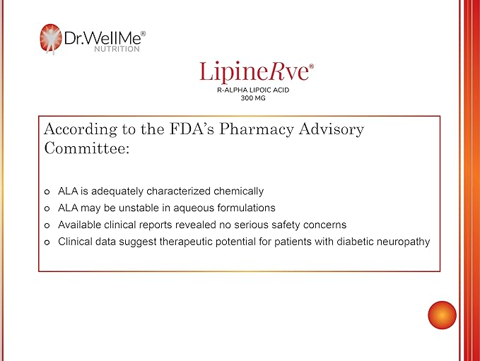 Dr.WellMe Lipinerve R Alpha Lipoic Acid 300mg Capsules Per Serving - an Antioxidant Supplement Kosher | Halal 30 Count - Made in USA