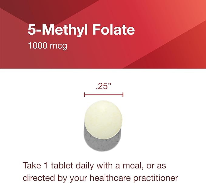 PROTOCOL FOR LIFE BALANCE 5-Methylfolate 1000mcg - Superior Methyl Folate Bioavailability - for Brain Support - Folate Supplement for Women &amp Men - Kosher &amp Vegan - 90 Tabs