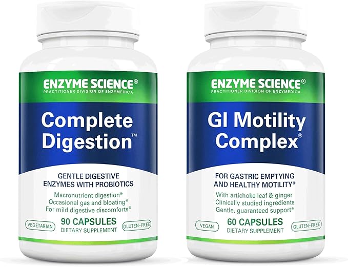 Enzyme Science Improved Digestion Complete Digestion 90 and GI Motility Complex 60