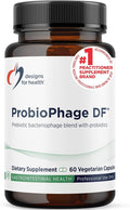 Designs for Health Probiophage DF - Bacteriophage Prebiotic + Probiotic Supplement - Probiotics for Digestion + Immune Support - Dairy Free Pre and Pro Biotics in Delayed Release Capsules (60 Count)
