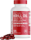 Bronson Antarctic Krill Oil 1000 mg with Omega-3s EPA DHA Astaxanthin and Phospholipids 120 Softgels