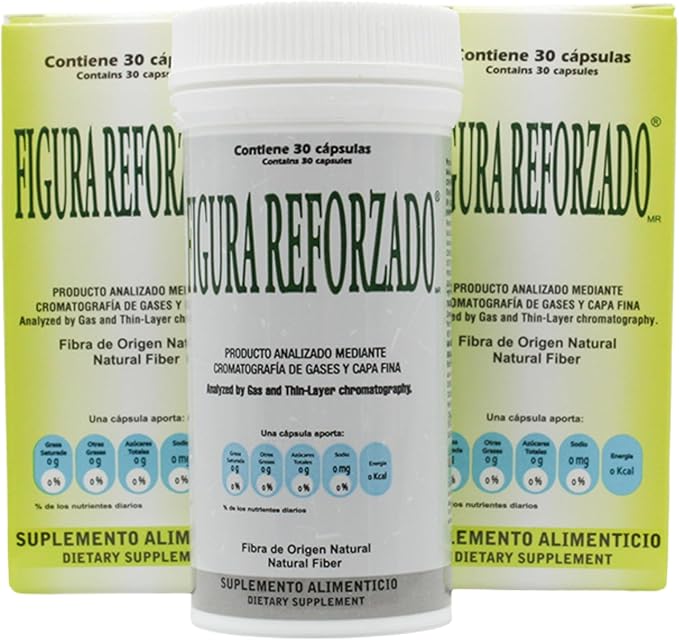 Figura Reforzado Fiber Supplement - 30 Capsules - Fiber Pills for Digestive Health - Natural Fiber Capsules for Regularity and Wellness - Convenient and Easy to Swallow