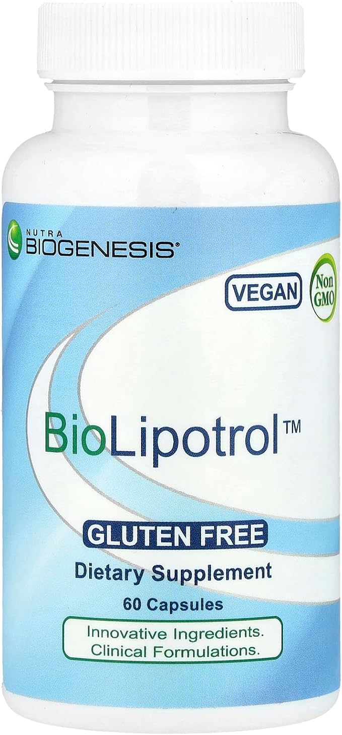 Nutra Biogenesis BioLipotrol - Red Yeast Rice CoQ10 Supplement for Cellular Energy Support Coenzyme Q-10 &amp Niacin - 60 Capsules