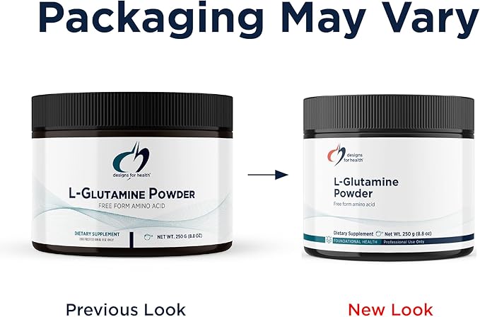 Designs for Health Vegetarian L Glutamine Powder - Pure 3000mg Amino Acid Supplement - Promotes Muscle Recovery Gut + Immune Support - Non-GMO Gluten Free Drink Add-in (83 Servings / 250g)