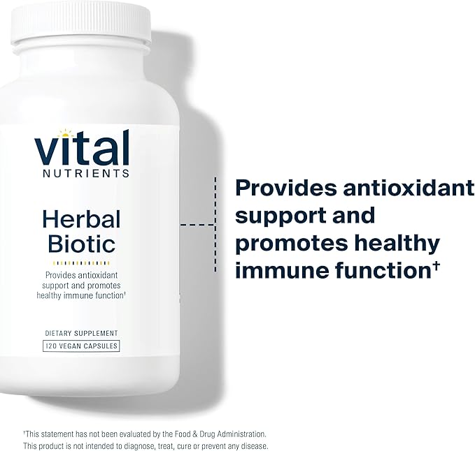 Vital Nutrients Herbal Biotic - Herbal Immune Support Supplement - Antioxidant Support Promotes Healthy Immune System - Gluten Dairy Soy Free - Non-GMO - 120 Capsules