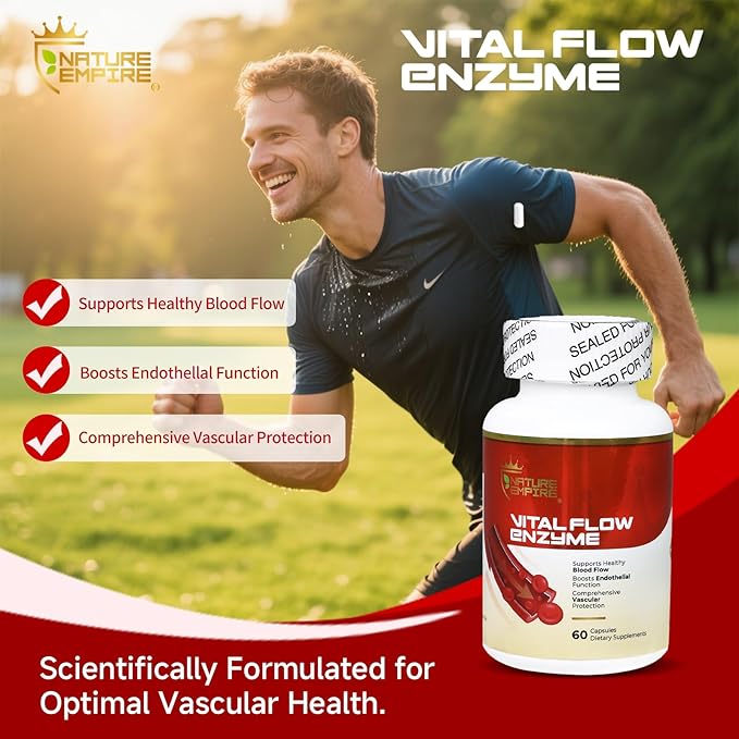 Nattokinase Vascular Health Support 12 in1 Multi Enzyme Complex Supplement for Adults with BromelainQuercetinGinsenosidesOmega-3for Blood Flow &amp Endothelial Function 60 Vegan Capsules