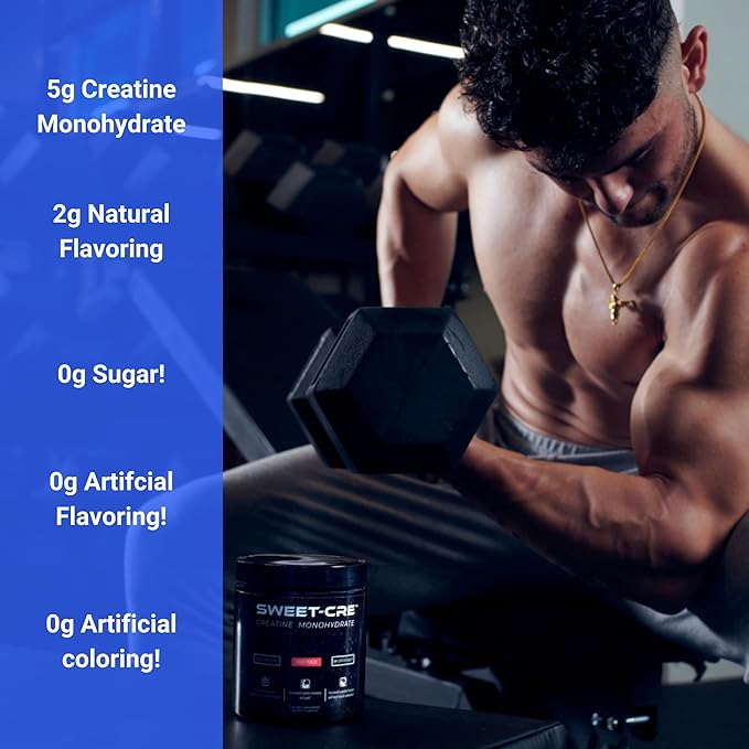 Creatine Monohydrate – 5g Creatine Monohydrate Powder – Advanced Creatine for Women and Men – Bulk Supplements Creatine – Delicious Fruit Punch Flavor – 10oz (40 Servings Blue Raspberry)