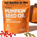 Pumpkin Seed Oil Supplement 1500 mg per Serving with Saw Palmetto &amp Biotin Advanced 3-in-1 Plant-Based Men’s Wellness &amp Hair Nutrition Formula Non-GMO Gluten Free Lab Tested Softgels