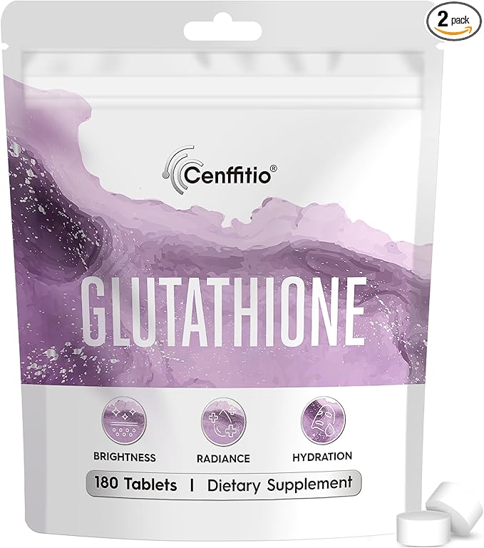 Glutathione Supplement – Formula with Vitamin C Niacinamide Licorice Extract Collagen &amp Hyaluronic Acid - 180 Tablets - 360 Tablets