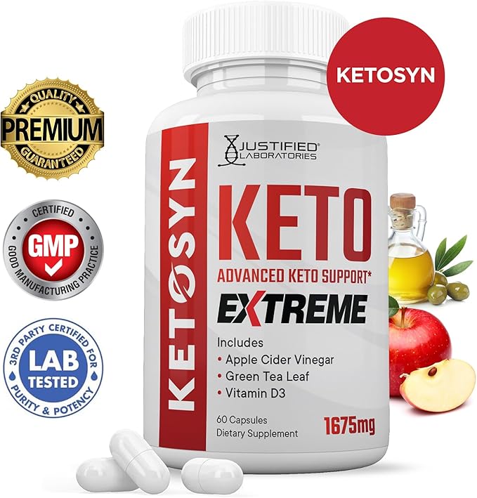 (3 Pack) Ketosyn Keto ACV Extreme Pills 1675 MG Keto Support Blend Capsule Alternative To Keto ACV Gummies Formulated with Apple Cider Vinegar Extra Virgin Olive Oil Powder Green Tea Leaf 180 Capsules