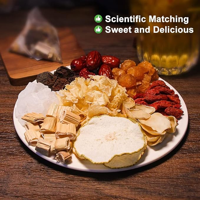 Chinese Fruit Tea 300g 小吊梨汤 10.58oz (15g*20bags) Xiao Diao Pear Soup Tea Bag Caffeine Free Fruit Tea bags Longan Wolfberry Mixed fruit tea (snow pear tremella tea) 小吊梨汤