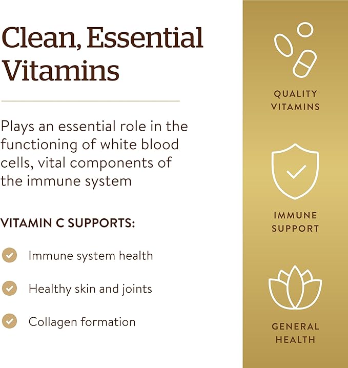 Solgar Vitamin C 1000 mg 250 Vegetable Capsules - Antioxidant &amp Immune Support - Overall Health - Healthy Skin &amp Joints - Bioflavonoids Supplement - Non GMO Vegan Gluten No Kosher - 250 Se