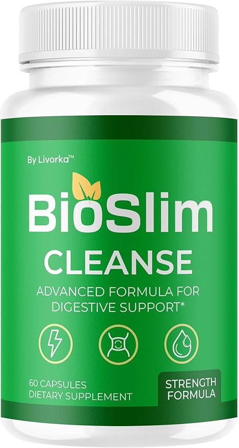 BioSlim Cleanse Capsules - Official Bio Slim Cleanse Loss Pills Supplement Advanced Premium Strength Formula BioSlim Cleanse Digestive Support Health &amp Wellness 60 Capsules for 1 Month