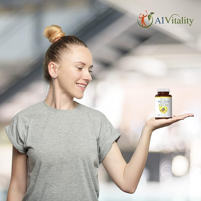 Omega 3 Triple Strength EPA DHA Supplement - 2500mg Lemon Flavored Burpless Fish Oil - High Potency 900mg EPA 600mg DHA Supports Circulation Brain Heart Eye Skin Bone &amp Joints - 120 Softgels