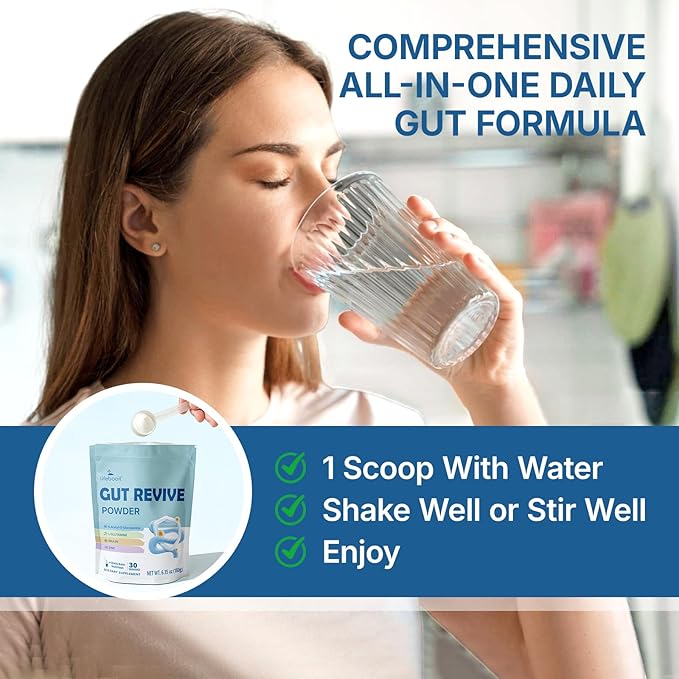 Leaky Gut Powder with L-Glutamine Prebiotic Licorice Slippery Elm Bark for Gut Health &amp Digestive Health Super Gut Powder Unflavoured - (30 Servings 6.30 Oz)