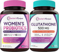 Doctor's Recipes Bundle: Glutathione for Liver Support + 50B Probiotic for Digestive &amp Immune Health 180 Caps