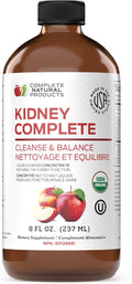 Complete Natural Products Kidney Complete - 8oz Organic Liquid for Kidney Support Cleanse and Detox with Apple Cider Vinegar Lemon &amp Organic Chanca Piedra.