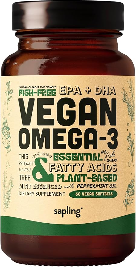 Vegan Omega 3 60 Softgels &amp 180 Softgels Bundle - Plant Based DHA &amp EPA Fatty Acids - Carrageenan Free Alternative to Fish Oil Supports Heart Brain Joint Health - Sustainably Sourced Algae