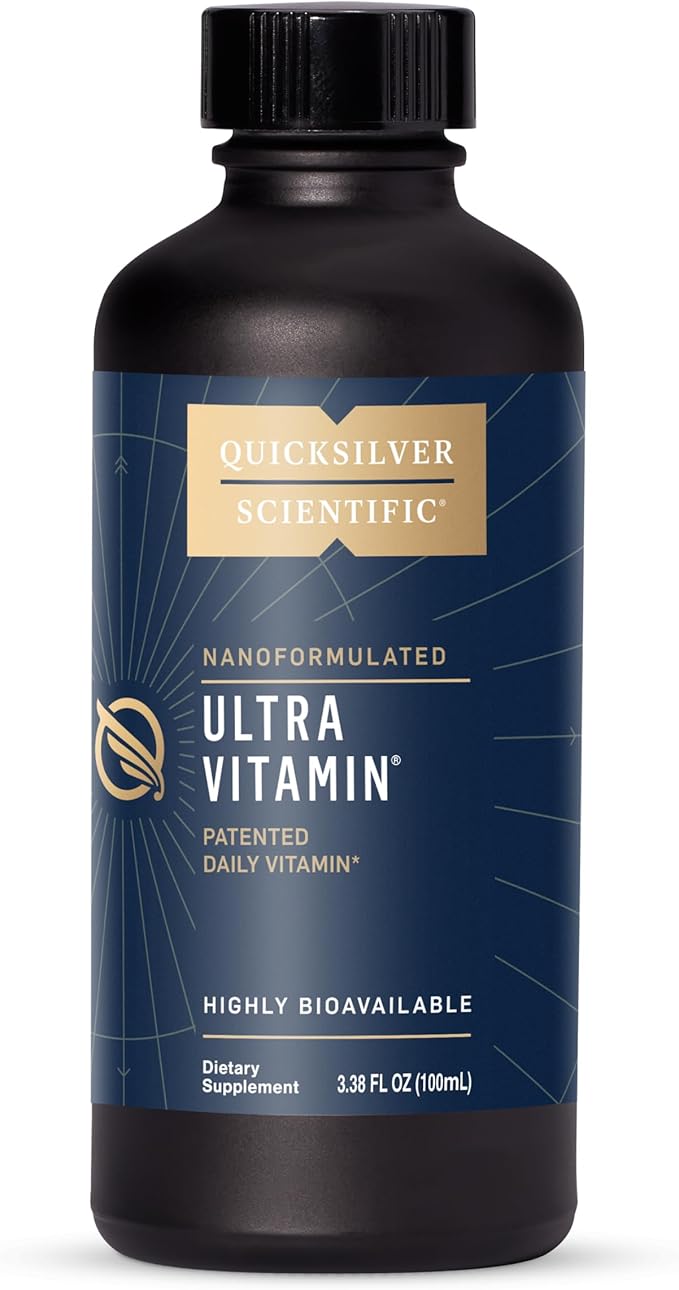Quicksilver Scientific Liposomal Ultra Vitamin - Liquid Multivitamin &amp Antioxidant Supplement for Energy Liver Health &amp Brain Support - Bioactive B Complex Vitamin C D E &amp K (100ml)