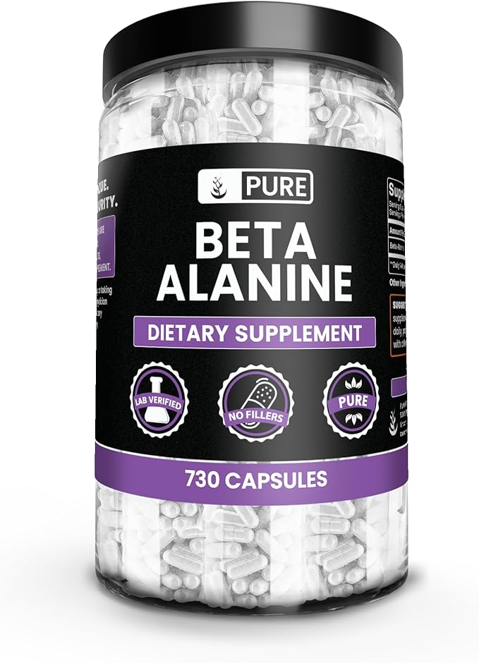 Pure Original Ingredients Beta Alanine (730 Capsules) Always Pure No Additives Or Fillers Lab Verified