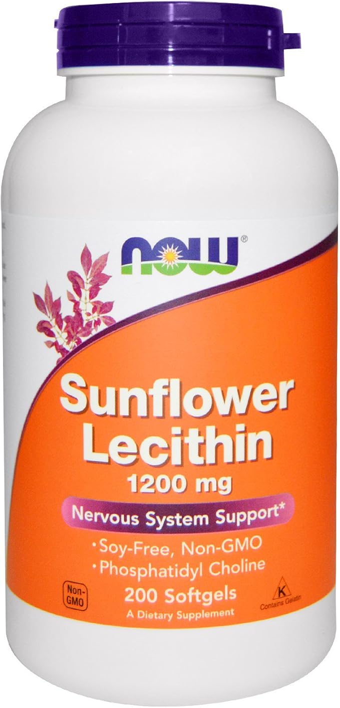 Now Foods Sunflower Lecithin 1200mg 200 Softgels pack of 2
