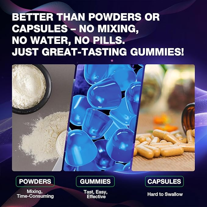 2-Pack Creatine Gummies for Women＆Men - 5g Creatine Monohydrate Gummies With L-Taurine &amp Alpha Gpc for Boost Focus Endurance Strength and Muscle Growth - Vegan Non-GMO (Blueberry 160 ct)