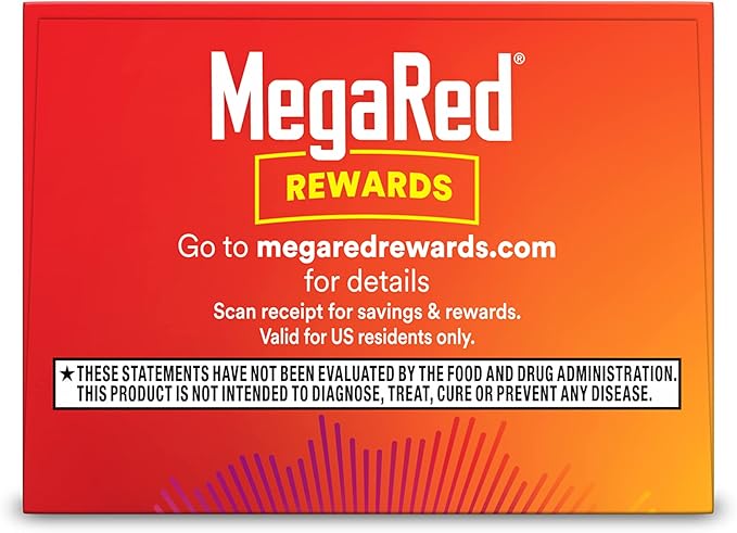 MegaRed Omega-3 Krill Oil 500mg Extra Strength softgels (40 Count in a Box) - Krill Oil No Fishy Aftertaste