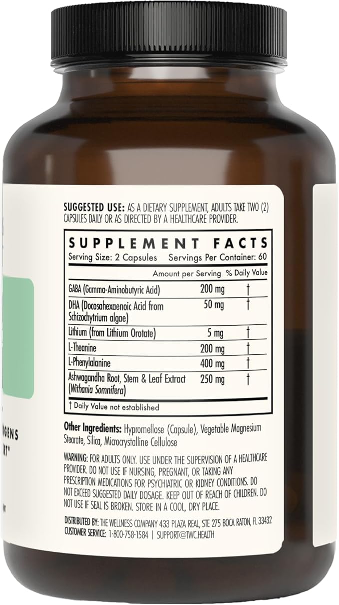Mind Lift - Mood Boost Mental Focus Cognitive Defense - Lithium GABA DHA L-Phenylalanine | 120ct (2 Month Supply)