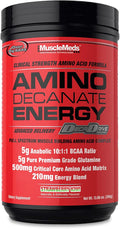 MuscleMeds Amino DECANATE Energy Pre Intra Workout Drink Essential Amino Acids BCAAs High Leucine Glutamine Muscle Recovery Strawberry Kiwi 30 Servings