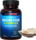 MyoActivo Magnesium 5 Complex - Chelated Magnesium Glycinate Malate Citrate Taurate &amp Aspartate for Nerves Muscles Bones - 1 Pack