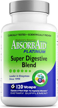 AbsorbAid Platinum Digestive Enzyme Support 120 vCaps 12 Digestive Enzymes Plus 2 Probiotics for Maximum Relief