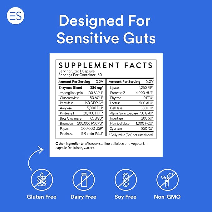Essential Stacks Beat Bloating Bundle - Digestive Enzymes (60 ct) &amp Betaine HCL with Pepsin (120 ct)