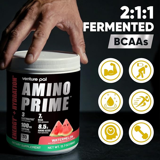 Venture Pal Clean Amino Energy Pre-Workout Powder EAA Formula with BCAA Green Tea &amp Green Coffee Extract Keto Friendly Watermelon 30 Servings