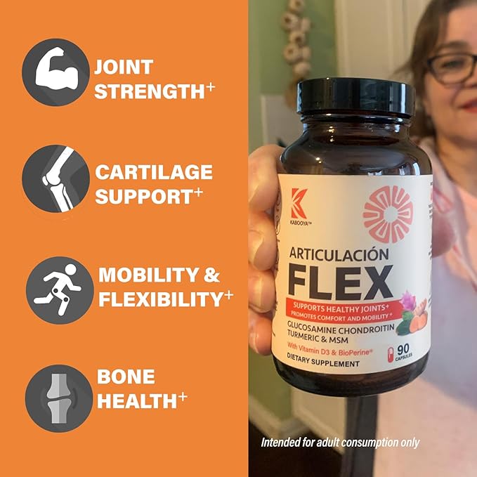 Articulacion Flex Joint Support Capsules – Glucosamine Sulfate 1500 mg with Chondroitin MSM Turmeric &amp Bromelain Joint Health &amp Mobility Supplement for Women &amp Men 90 Capsules