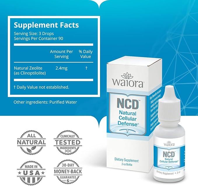 Waiora Natural Cellular Defense (NCD) Liquid Supplement Advanced Mineral &amp Botanical Formula Daily Immune &amp Wellness Easy Absorption Drops pH Balance Cleansing (Two .5 oz Bottles 180 ser