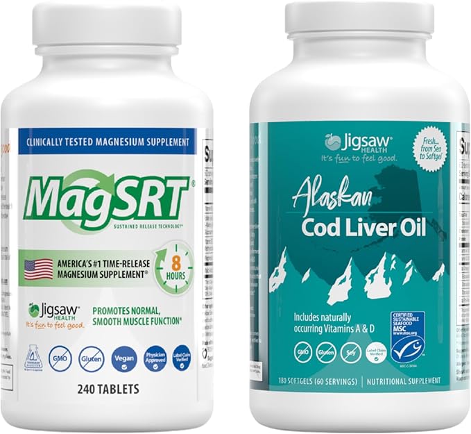 Jigsaw Health Bundle | MagSRT 240 Tablets and Alaskan Cod Liver Oil 180 Softgels