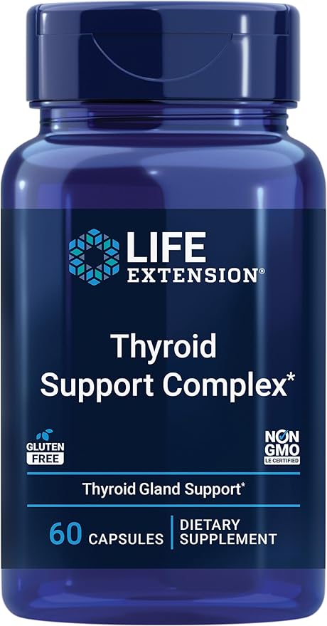 Life Extension Thyroid Support Complex - Thyroid Health Support Supplement with Vitamins A B Iodine Magnesium L-Tyrosine Ashwagandha &amp Ginseng for Energy – Non-GMO Gluten-Free - 60 Capsules